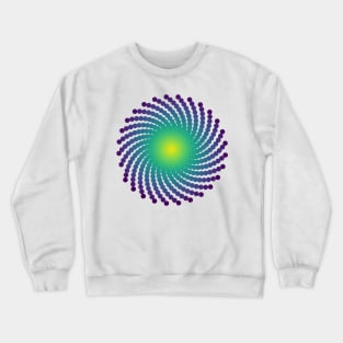 Sun Spiral Viridis Galaxy | Dark Peacock Yellow Green Blue Crewneck Sweatshirt